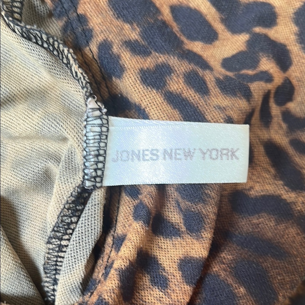 Jones New York Leopard Sleeveless Scoop Neck Sheath Coverup Size L/XL - Picture 5 of 5